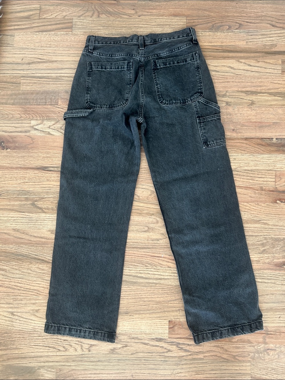Abercrombie & Fitch Black Baggy Rigid Denim Cargo Jeans - Picture 7 of 7